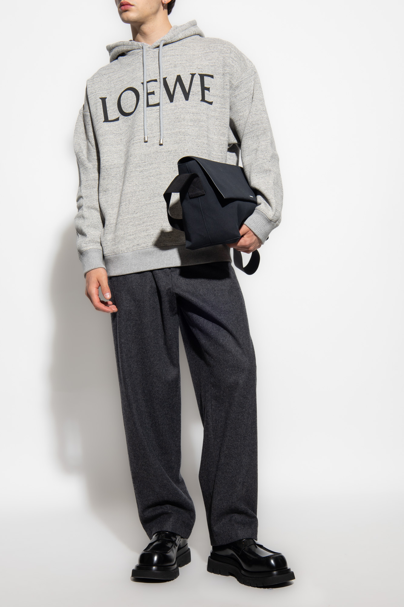 Grey Hoodie with logo Loewe - SchaferandweinerShops Italy